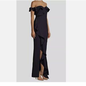 Likely Miller Ruffled Off the Shoulder Formal Gown in Navy Size 6